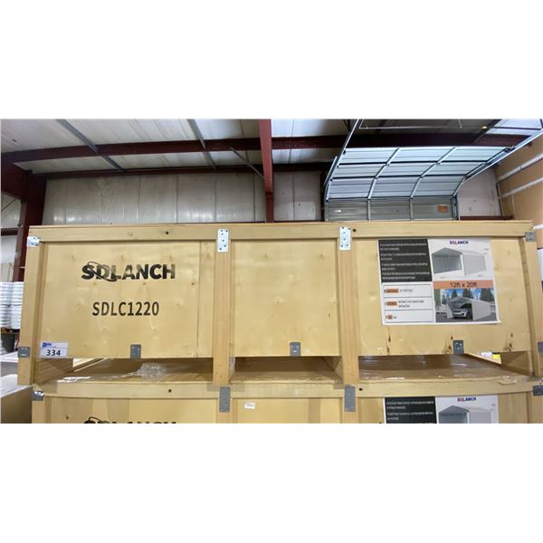 SDLANCH SDLC1220 12' X 20' GALVANIZED CORRUGATED HIGH END CARPORT *IN WOODEN CRATE*