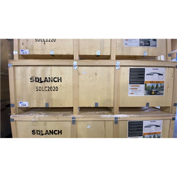 SDLANCH SDLC2020 20' X 20' ALL STEEL HIGH END CARPORT W/ OPEN SIDE WALLS *IN WOODEN CRATE*