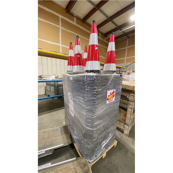 PALLET OF APPROX 168 RED REFLECTIVE TRAFFIC CONES