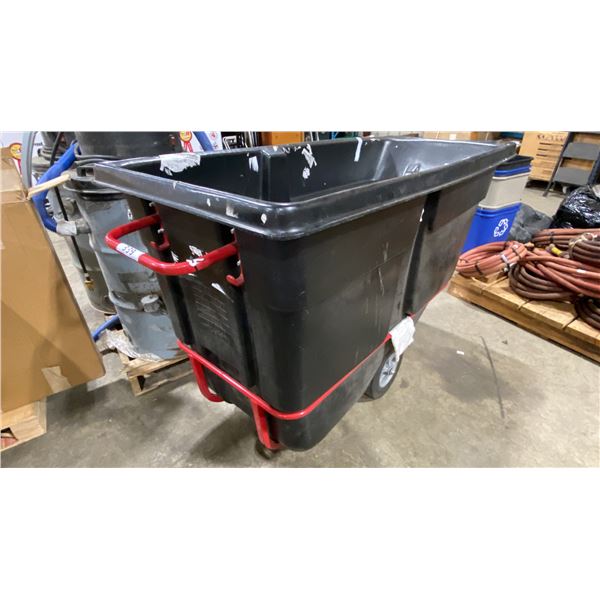 ULINE H-1378BL BLACK RUBBERMAID MATERIAL STANDARD TILT TRUCK- 1 CUBIC YARD CAPACITY