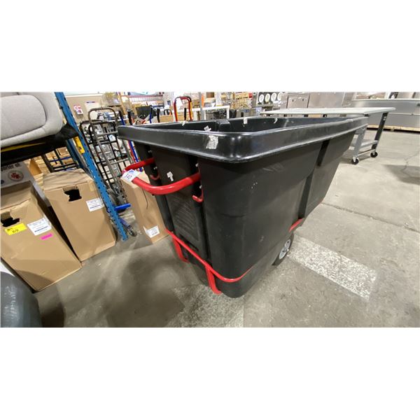 ULINE H-1378BL BLACK RUBBERMAID MATERIAL STANDARD TILT TRUCK- 1 CUBIC YARD CAPACITY