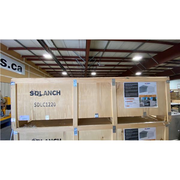 SDLANCH SDLC1220 12' X 20' GALVANIZED CORRUGATED HIGH END CARPORT  *IN WOODEN CRATE*