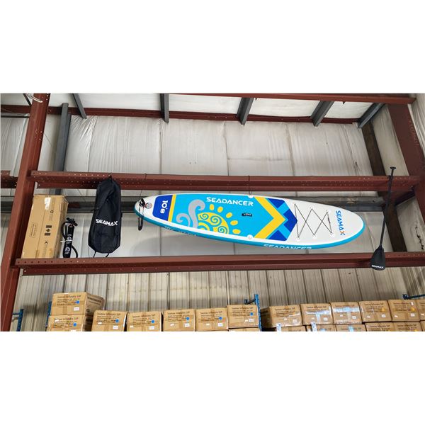 SEAMAX SEADANCER 108 ORANGE 10'8" INFLATABLE STAND UP RIGID PADDLE BOARD WITH BACKPACK, COLLAPSIBLE