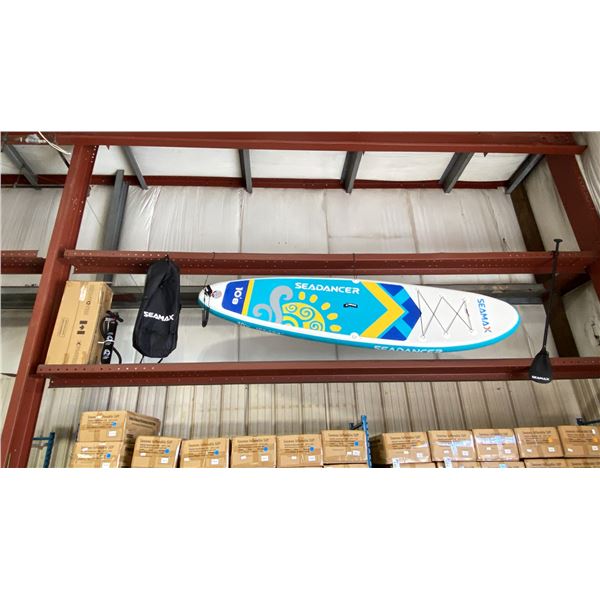 SEAMAX SEADANCER 108 ORANGE 10'8" INFLATABLE STAND UP RIGID PADDLE BOARD WITH BACKPACK, COLLAPSIBLE