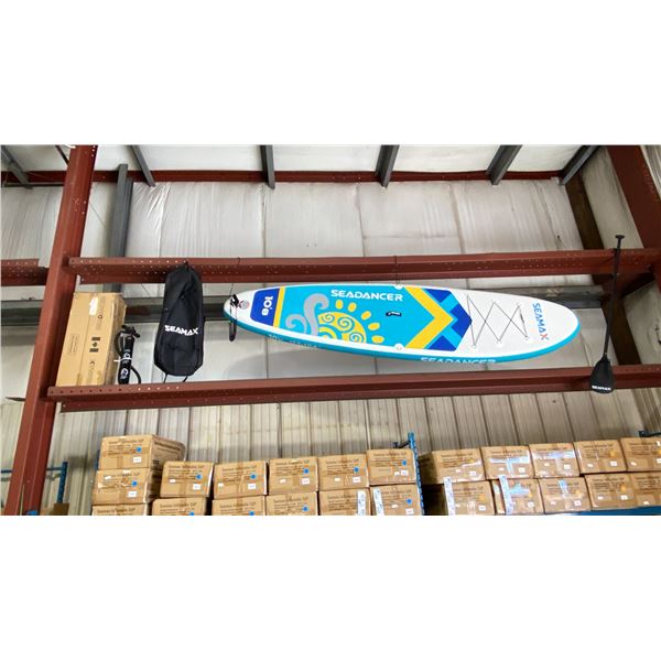 SEAMAX SEADANCER 108 BLUE 10'8" INFLATABLE STAND UP RIGID PADDLE BOARD WITH BACKPACK, COLLAPSIBLE