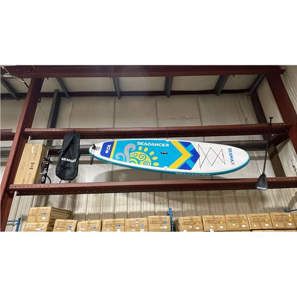 SEAMAX SEADANCER 108 BLUE 10'8" INFLATABLE STAND UP RIGID PADDLE BOARD WITH BACKPACK, COLLAPSIBLE