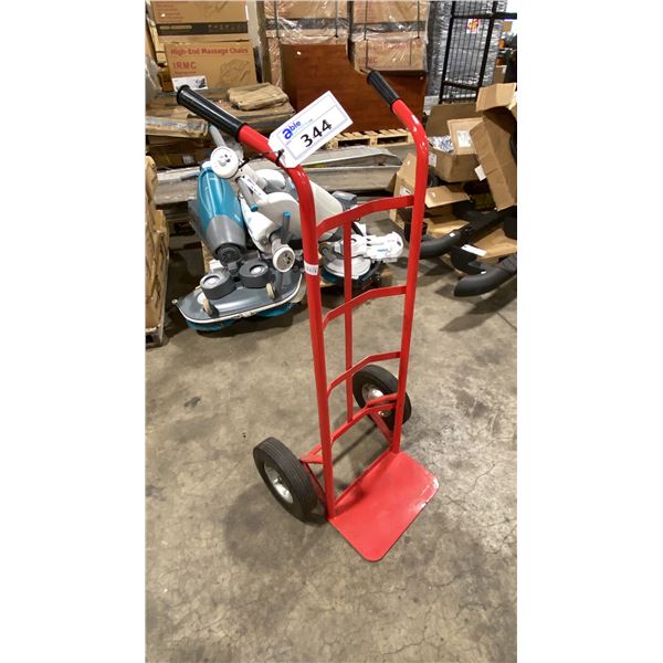 RED METAL SOLID TIRE 2 WHEEL HAND TRUCK