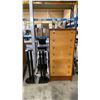 Image 1 : GROUP OF ASSORTED FOLDING STEP LADDERS, 7 DRAWER 2 TONE DRESSER WITH SILVER KNOBS, 2 BLACK TABLE