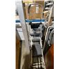 Image 3 : GROUP OF ASSORTED FOLDING STEP LADDERS, 7 DRAWER 2 TONE DRESSER WITH SILVER KNOBS, 2 BLACK TABLE