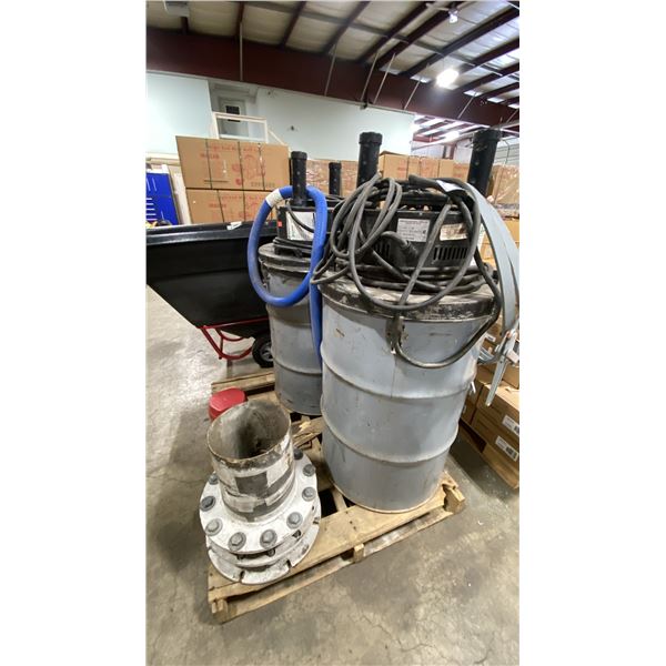 2 DRUM VAC 45G INDUSTRIAL 45 GALLON WET/DRY COMMERCIAL VACUUMS & BRAY CONTROL VALVE UNIT