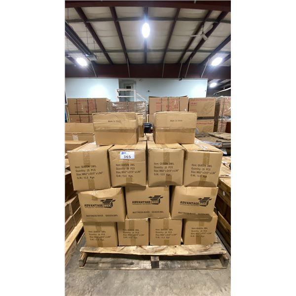 PALLET OF APPROX 40 CASES OF QUEEN 3MIL MATTRESS BAGS 20 PER CASE