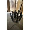 Image 9 : GROUP OF APPROX 12 ASSORTED OUTDOOR CANVAS PATIO UMBRELLAS & BLACK METAL MULTI UMBRELLA STAND