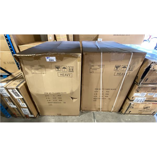 2 CASES OF MALLIN CASUAL FURNITURE TY-110 TAYLER SLING DINING ARM CHAIRS #061 KAMALI LIMESTONE