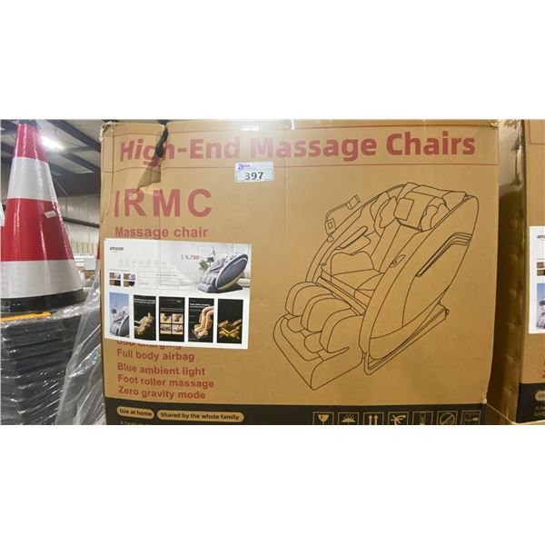 IRMC ZERO GRAVITY HIGH END MASSAGE CHAIR W/ TOUCHSCREEN, BLUETOOTH & VOICE CONTROLS