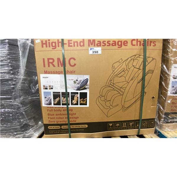 IRMC ZERO GRAVITY HIGH END MASSAGE CHAIR W/ TOUCHSCREEN, BLUETOOTH & VOICE CONTROLS