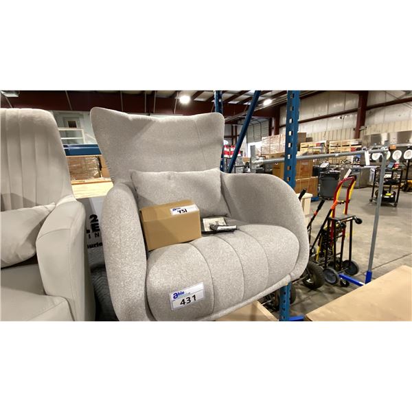 FIG & CHERRY WINGBACK PADDED ARMCHAIR WITH LEGS
