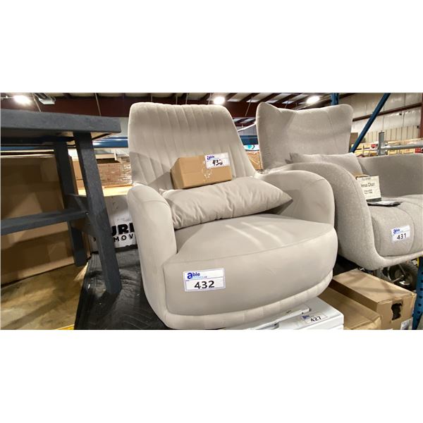 FIG & CHERRY HIGHBACK PADDED ARMCHAIR WITH LEGS