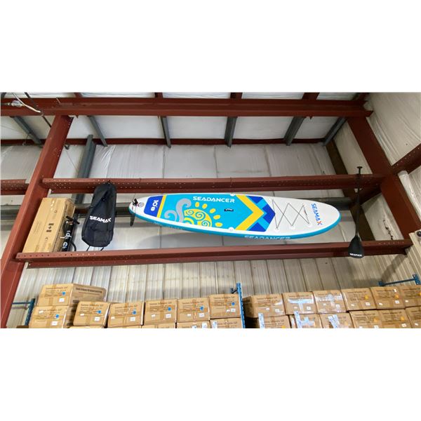 SEAMAX SEADANCER 108 BLUE 10'8" INFLATABLE STAND UP RIGID PADDLE BOARD WITH BACKPACK, COLLAPSIBLE
