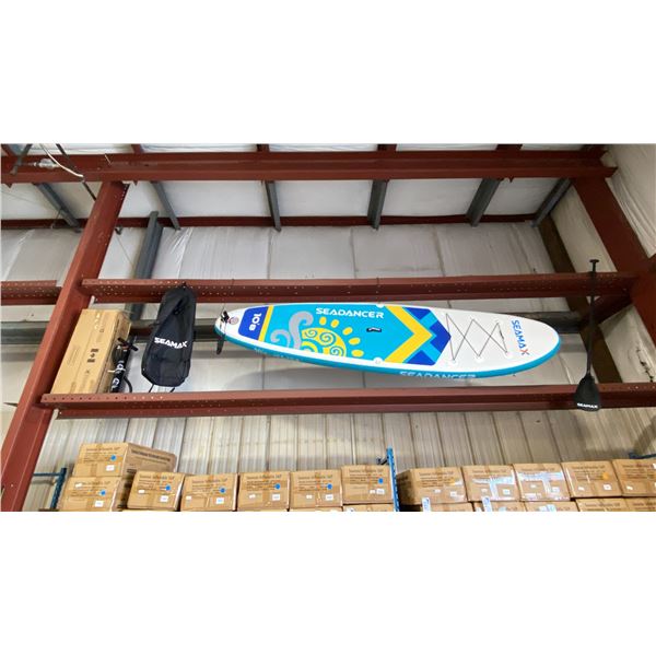 SEAMAX SEADANCER 108 BLUE 10'8" INFLATABLE STAND UP RIGID PADDLE BOARD WITH BACKPACK, COLLAPSIBLE