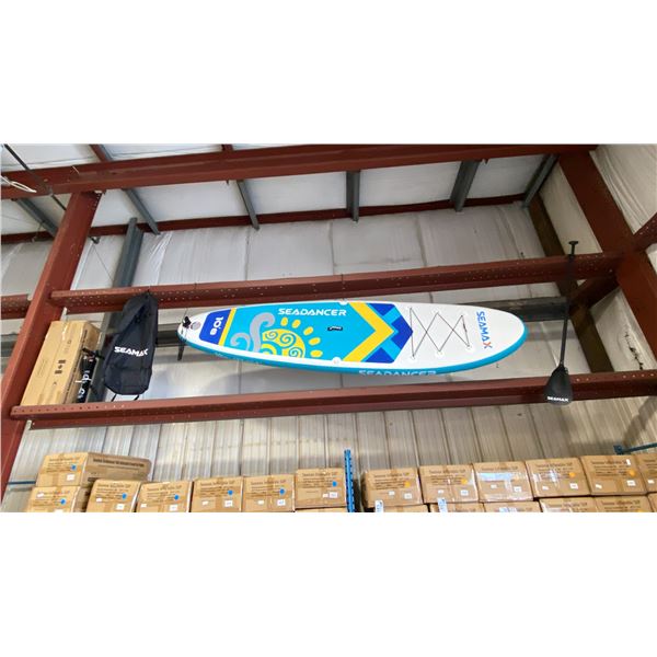 SEAMAX SEADANCER 108 ORANGE 10'8" INFLATABLE STAND UP RIGID PADDLE BOARD WITH BACKPACK, COLLAPSIBLE