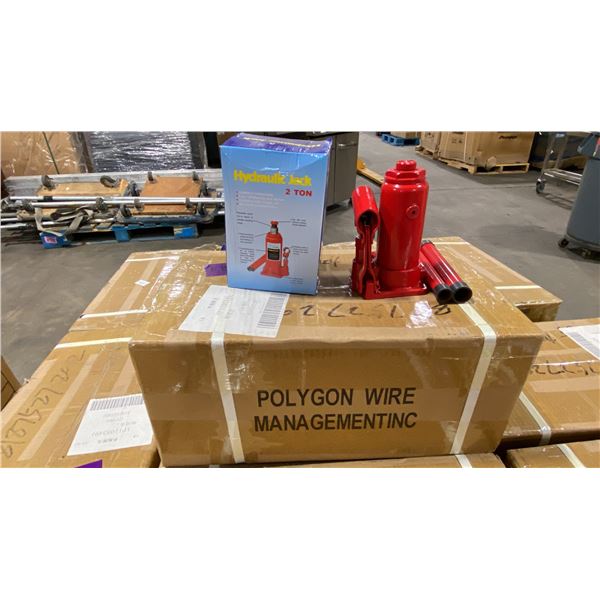 3 BOXES OF 8 RED INDUSTRIAL HYDRAULIC 2 TON BOTTLE JACKS *24 JACKS TOTAL, IN BOX*