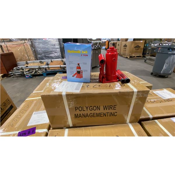 3 BOXES OF 8 RED INDUSTRIAL HYDRAULIC 2 TON BOTTLE JACKS *24 JACKS TOTAL, IN BOX*