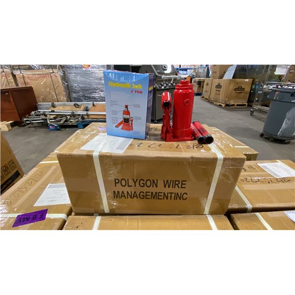 3 BOXES OF 8 RED INDUSTRIAL HYDRAULIC 2 TON BOTTLE JACKS *24 JACKS TOTAL, IN BOX*