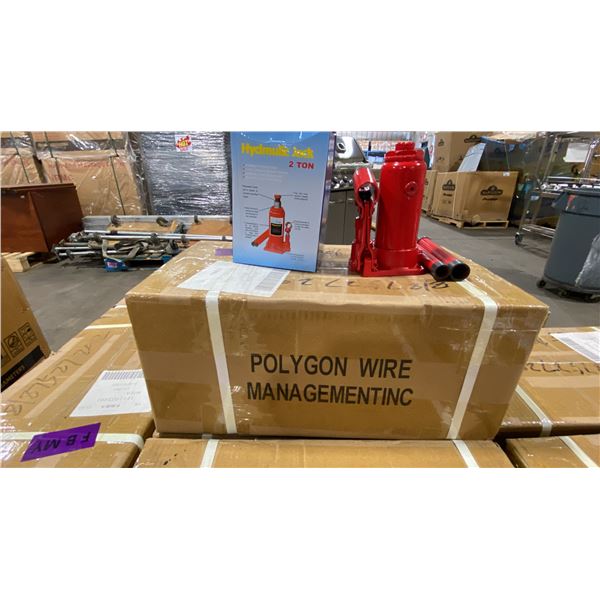 3 BOXES OF 8 RED INDUSTRIAL HYDRAULIC 2 TON BOTTLE JACKS *24 JACKS TOTAL, IN BOX*