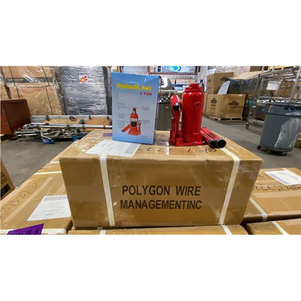 3 BOXES OF 8 RED INDUSTRIAL HYDRAULIC 2 TON BOTTLE JACKS *24 JACKS TOTAL, IN BOX*
