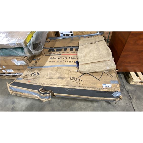 PALLET OF TENNIS TABLES & ASSORTED FURNITURE PARTS *MUST TAKE ALL*