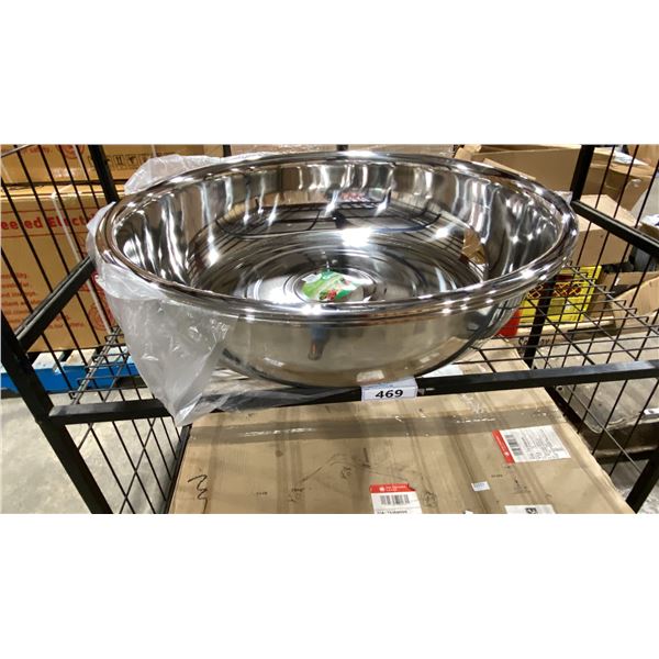 2 STAINLESS STEEL 36" ROUND COMMERCIAL SALAD / MIXING BOWLS