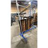 Image 2 : LARGE METAL MOBILE CLOTHING RACK & 2 DARK WOOD FRAMED BAMBOO PICTURES