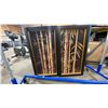 Image 3 : LARGE METAL MOBILE CLOTHING RACK & 2 DARK WOOD FRAMED BAMBOO PICTURES