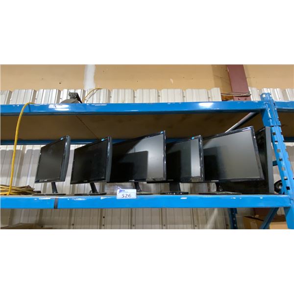 6 ASSORTED SIZE COMPUTER MONITORS *NO CORDS, PARTS ONLY*
