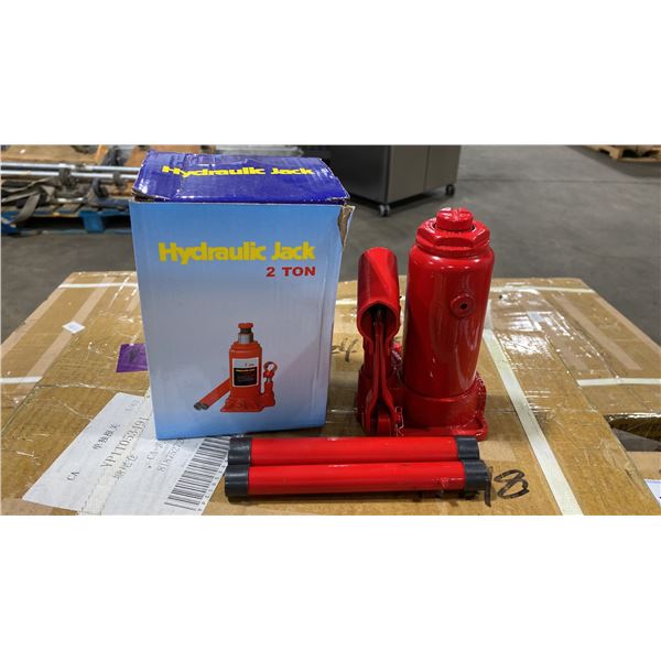 3 BOXES OF 8 RED INDUSTRIAL HYDRAULIC 2 TON BOTTLE JACKS *24 JACKS TOTAL, IN BOX*