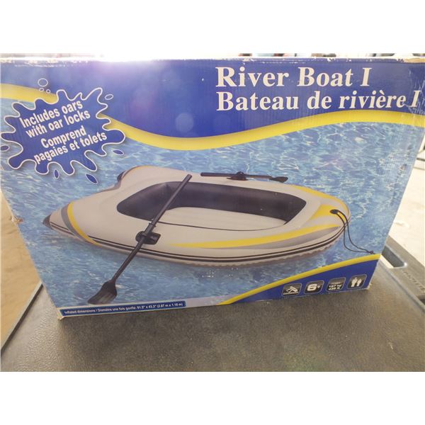 2 Person Inflatable Boat w/ Oars
