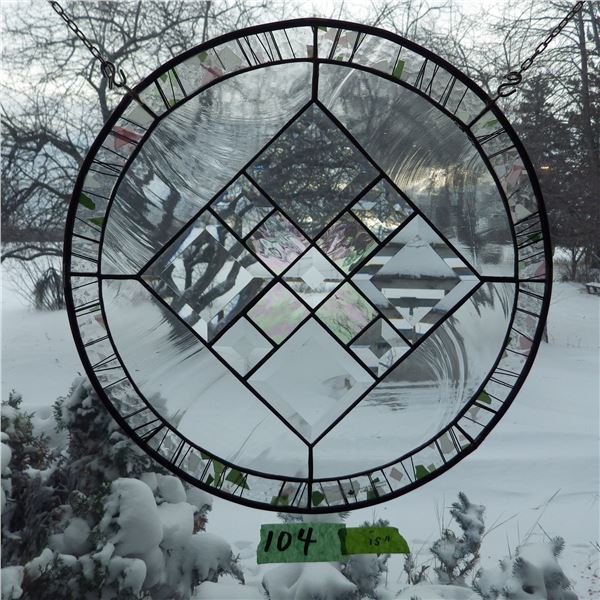 Modern leaded glass window hanging