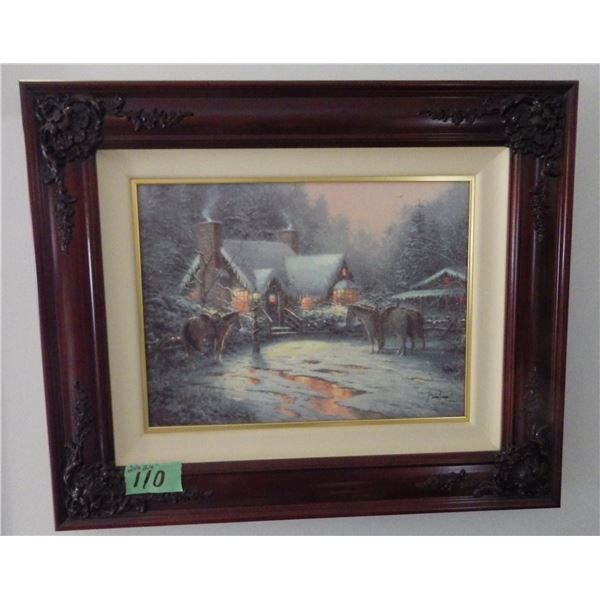 Thomas Kinkade Print " A Christmas Welcome " signed and numbered 2085 of 2950