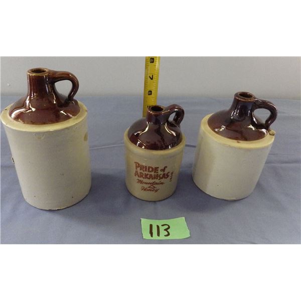 Lot of three smaller finger jugs