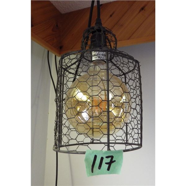 Hanging lamp with vintage style light bulb