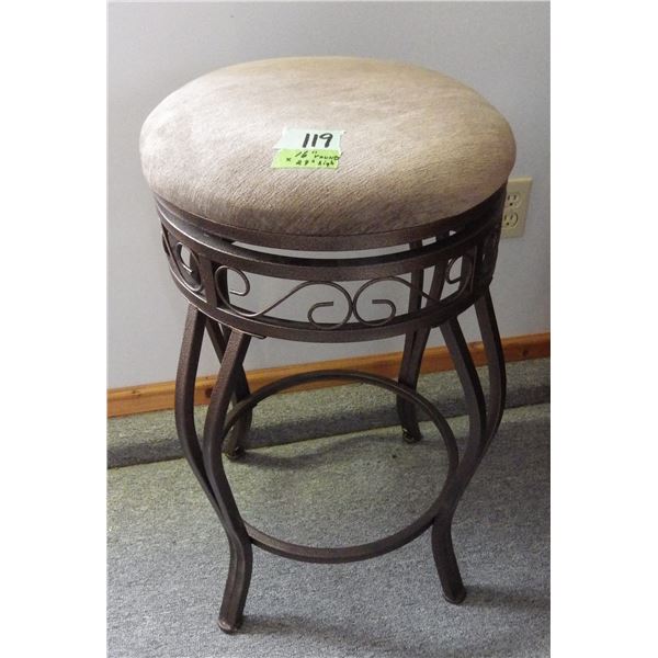 Ornate metal frame  swivel stool
