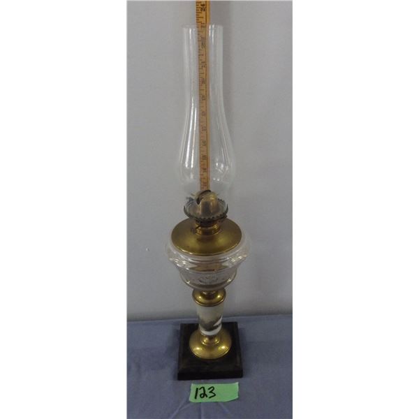 vintage glass oil lamp