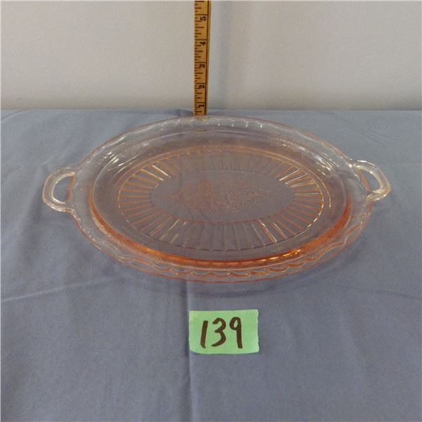 Vintage Mayfair Pink Depression Glass dish 1930s era