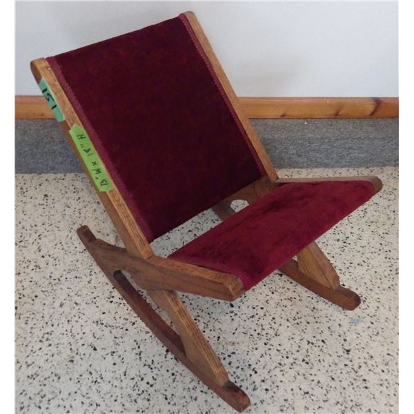 Vintage solid wood rocking footstool