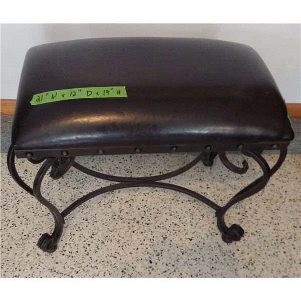 Small wrought iron bench seat