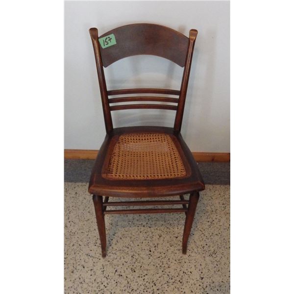 Wood side chair with cane seat