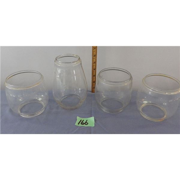 Vintage clear lantern globes