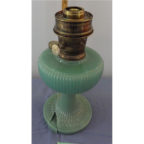 Vintage jadite oil lamp unfortunately broken base … Aladdin #23 Mantle