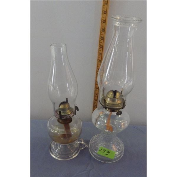 Lot of 2 coal Oil Table lamps