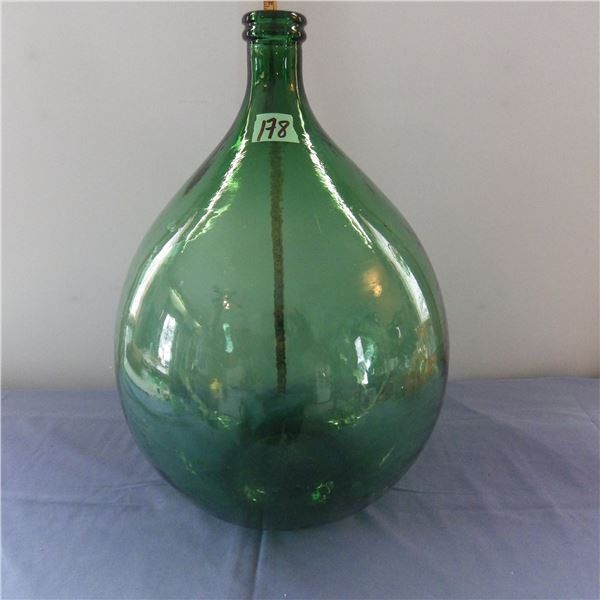 Vintage green glass DemiJohn Carboy